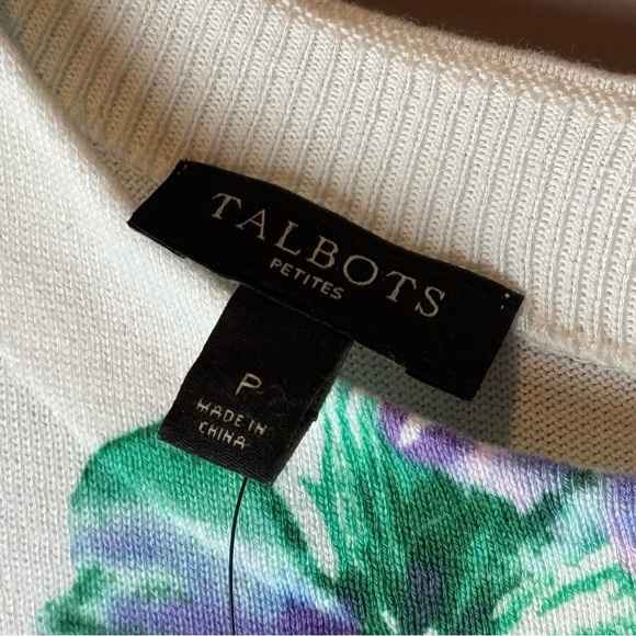 NWT Talbots Petites Purple Floral Stripes Short Sleeve Top XSP - Picture 11 of 13